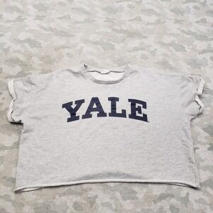 Yale University Crop Top Womens 2XL Gray Short Sleeve Boxy
